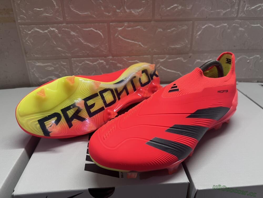 Men's Adidas Predator Accuracy+ FG Firm Ground Low-Tops Football Boots - Red/Black/Blue