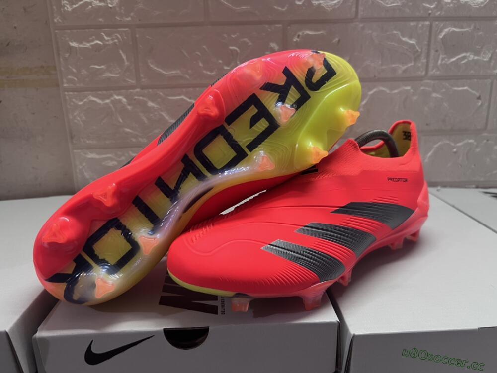 Men's Adidas Predator Accuracy+ FG Firm Ground Low-Tops Football Boots - Red/Black/Blue