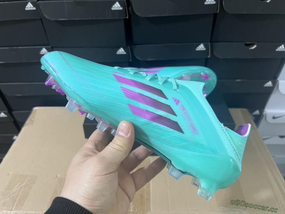 Unisex Adidas F50 Adizero FG Firm Ground Low-Tops Football Boots - Jade/Purple/Blue