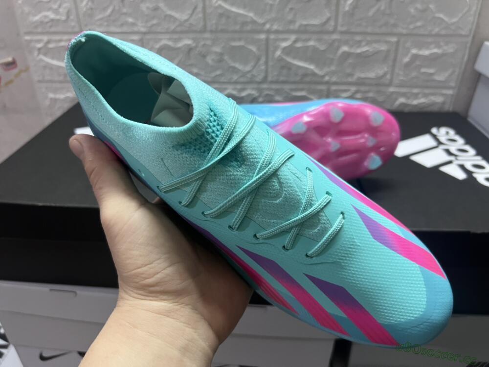 Men's Adidas X Crazyfast.1 Messi.1 FG Firm Ground Low-Tops Football Boots - Blue/Pink/Purple