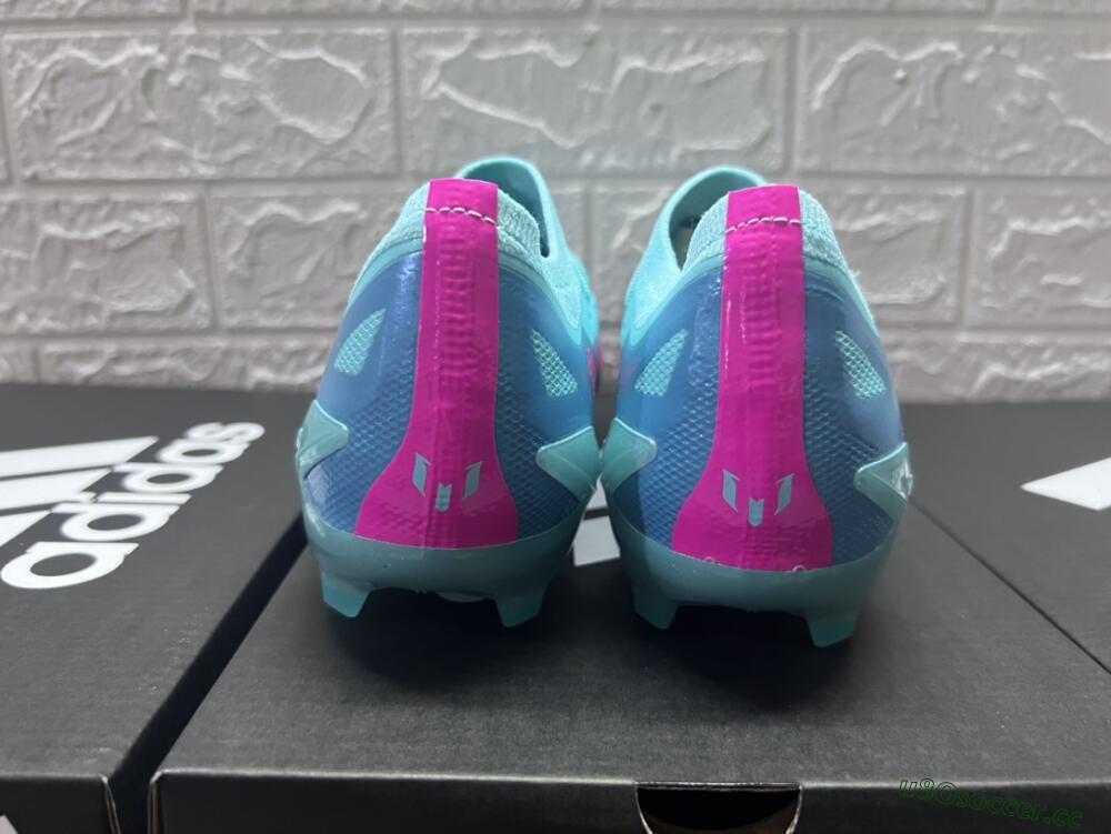 Men's Adidas X Crazyfast.1 Messi.1 FG Firm Ground Low-Tops Football Boots - Blue/Pink/Purple
