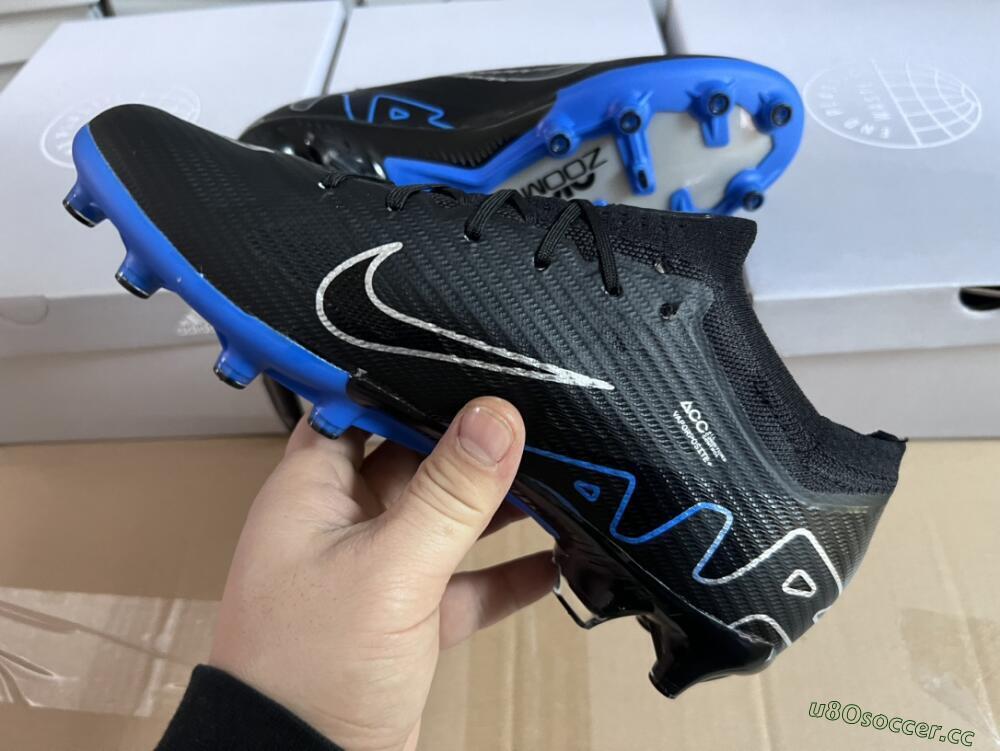 Unisex Nike Air Zoom Mercurial Vapor 15 Elite AG Artificial Grass Low-Tops Football Boots - Black/Blue/White