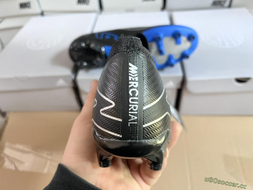 Unisex Nike Air Zoom Mercurial Vapor 15 Elite AG Artificial Grass Low-Tops Football Boots - Black/Blue/White