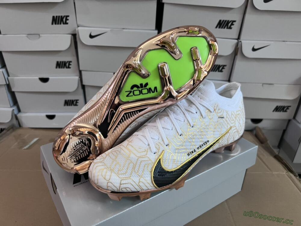 Unisex Nike Air Zoom Mercurial Vapor 15 Elite FG Firm Ground Low-Tops Football Boots - White/Gold/Black