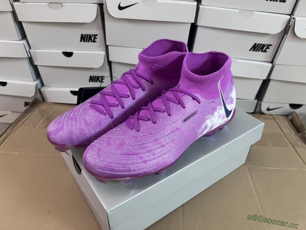 Men's Nike Phantom Luna Elite SE NU FG Firm Ground High-Tops Football Boots - Fuchsia Dream/Barely Grape