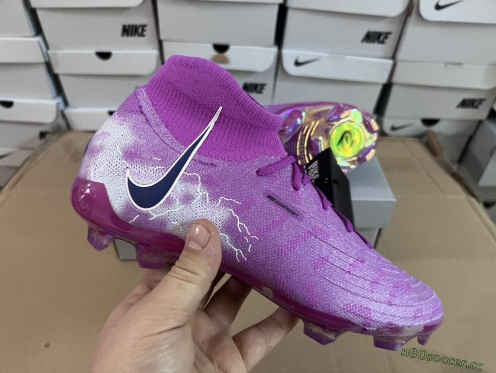 Men's Nike Phantom Luna Elite SE NU FG Firm Ground High-Tops Football Boots - Fuchsia Dream/Barely Grape