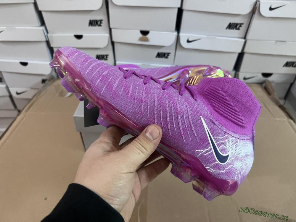 Men's Nike Phantom Luna Elite SE NU FG Firm Ground High-Tops Football Boots - Fuchsia Dream/Barely Grape