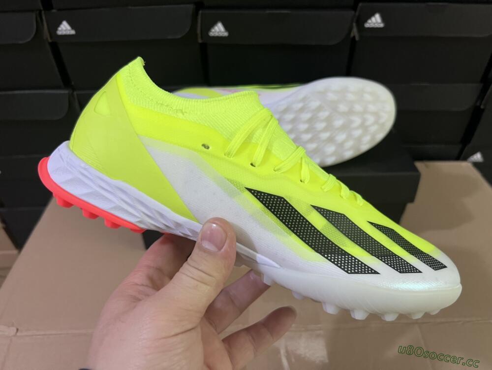 Men's Adidas X Crazyfast.1 TF Artificial Turf Low-Tops Football Shoes - Yellow/Black/White