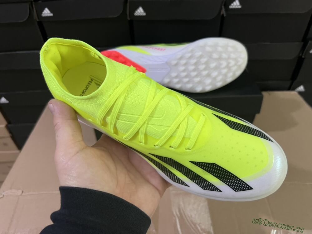 Men's Adidas X Crazyfast.1 TF Artificial Turf Low-Tops Football Shoes - Yellow/Black/White