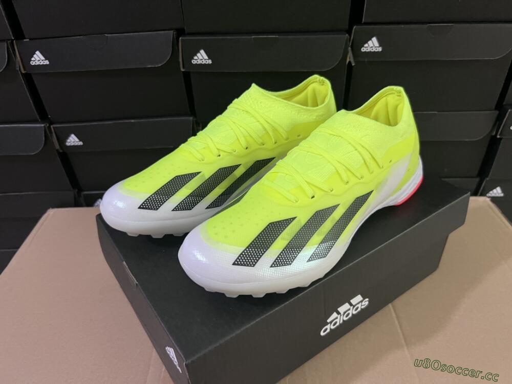 Men's Adidas X Crazyfast.1 TF Artificial Turf Low-Tops Football Shoes - Yellow/Black/White