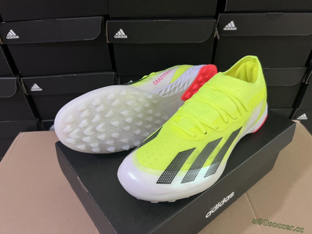Men's Adidas X Crazyfast.1 TF Artificial Turf Low-Tops Football Shoes - Yellow/Black/White