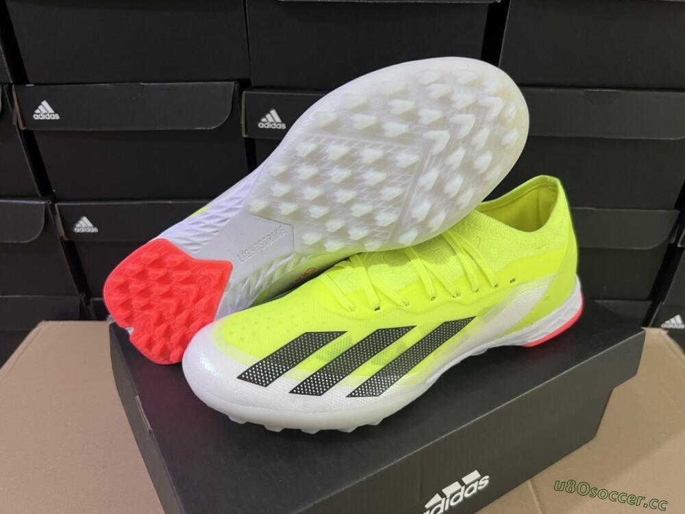 Men's Adidas X Crazyfast.1 TF Artificial Turf Low-Tops Football Shoes - Yellow/Black/White