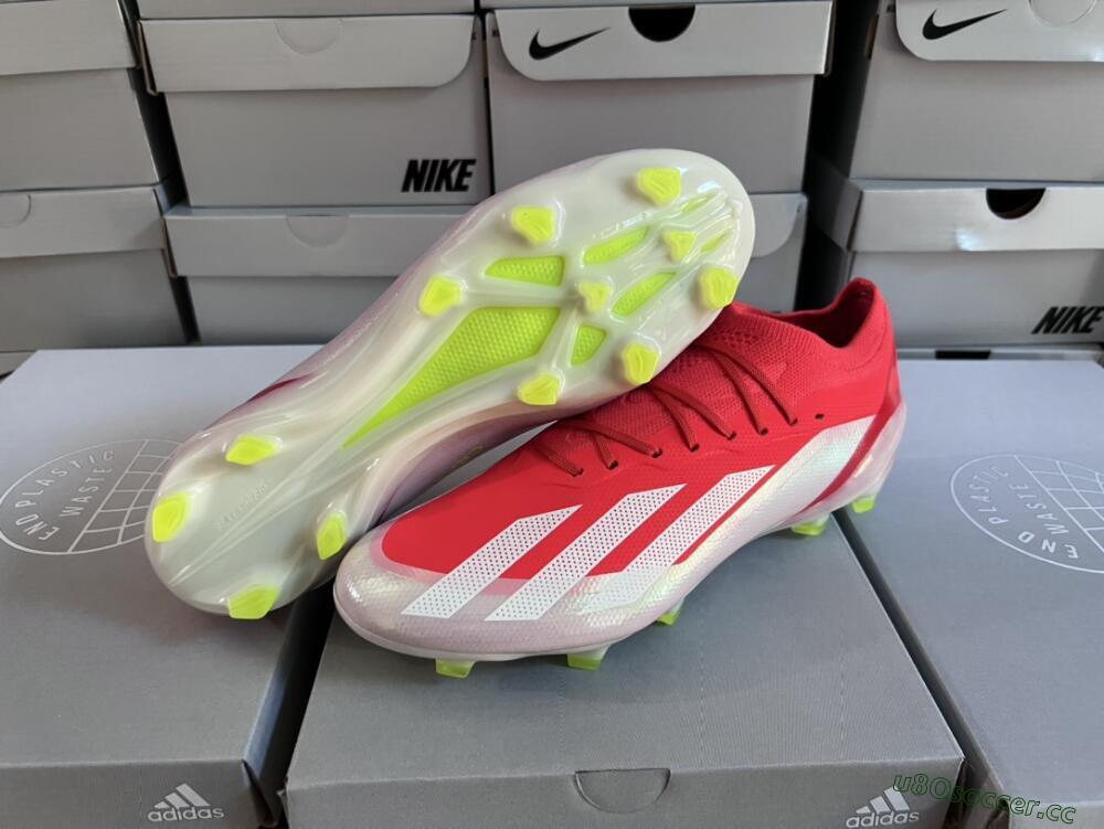 Men's Adidas X Crazyfast.1 FG Firm Ground Low-Tops Football Boots - Red/White/Yellow