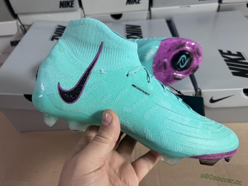 Men's Nike Phantom Luna Elite FG Firm Ground High-Tops Football Boots - Blue/Black/Purple