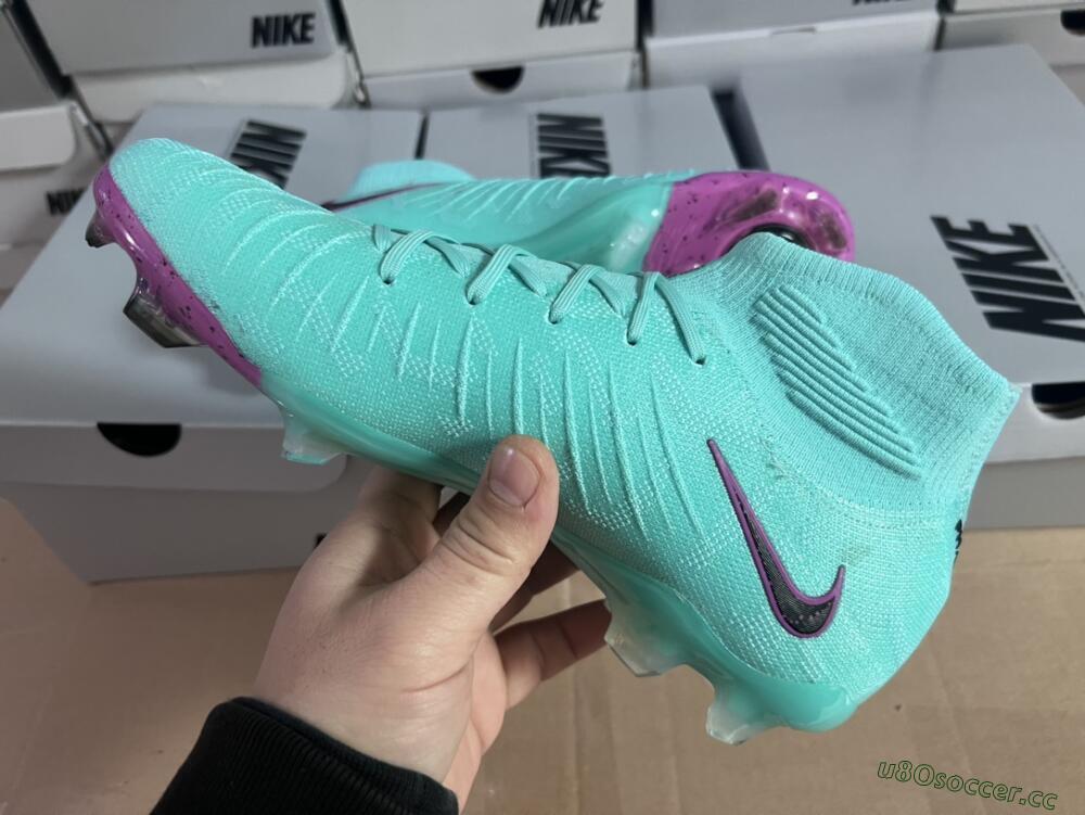 Men's Nike Phantom Luna Elite FG Firm Ground High-Tops Football Boots - Blue/Black/Purple