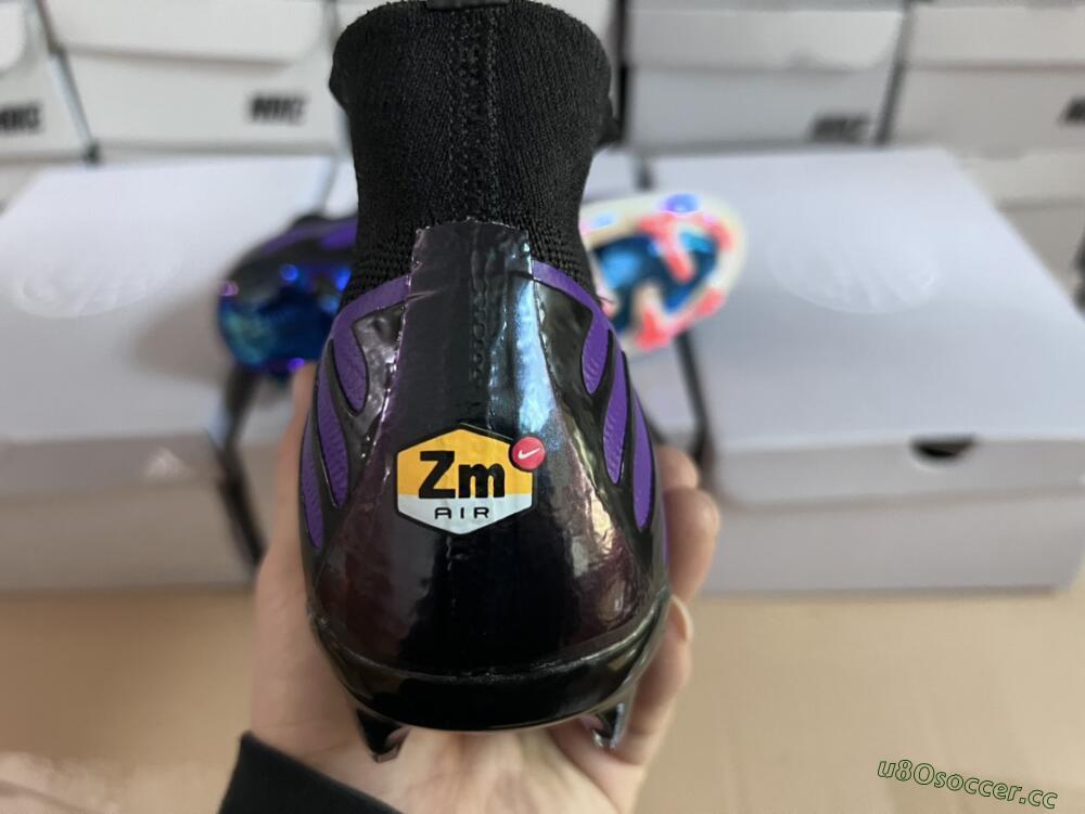 Men's Nike Air Zoom Mercurial Superfly 9 Elite FG Firm Ground High-Tops Football Boots - Purple/Black/Orange/Gold