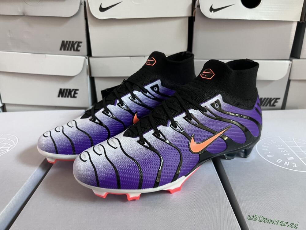 Men's Nike Air Zoom Mercurial Superfly 9 Elite FG Firm Ground High-Tops Football Boots - Purple/Black/Orange/Gold