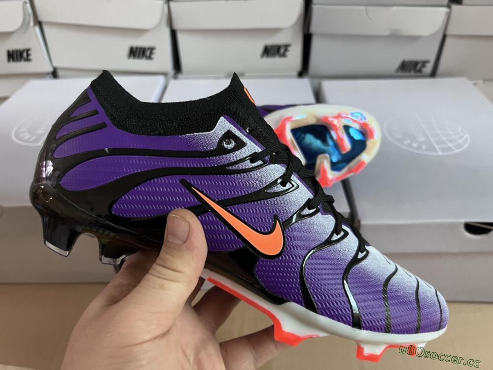 Unisex Nike Air Zoom Mercurial Vapor 15 Elite FG Firm Ground Low-Tops Football Boots - Purple/Black/Orange/Gold