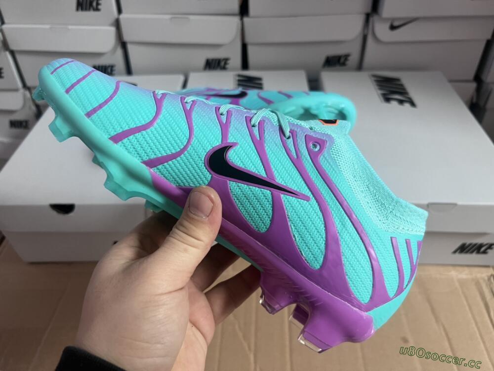 Men's Nike Air Zoom Mercurial Vapor 15 Elite FG Firm Ground Low-Tops Football Boots - Jade/Purple/Black
