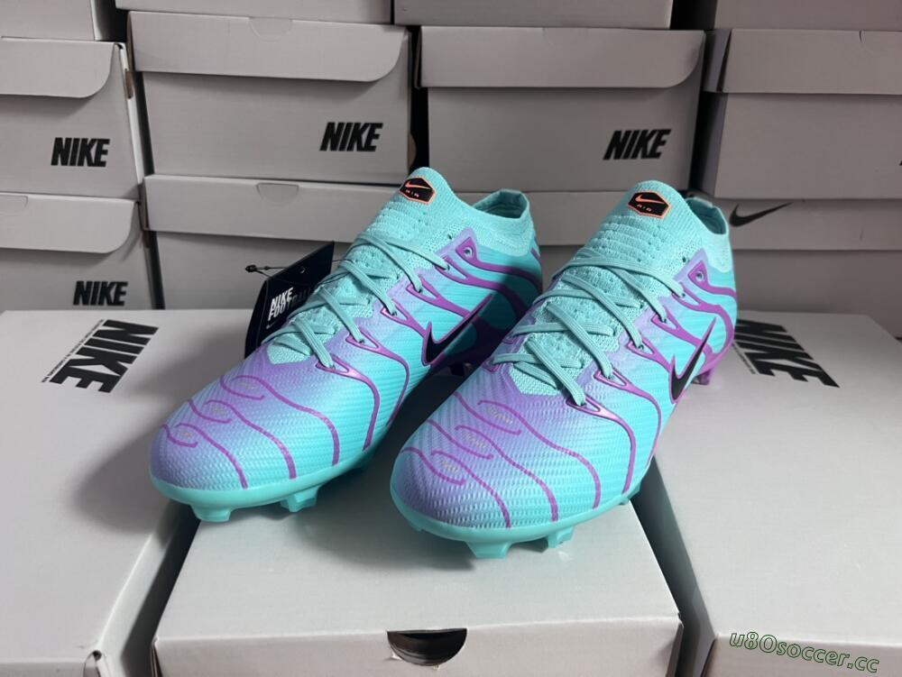 Men's Nike Air Zoom Mercurial Vapor 15 Elite FG Firm Ground Low-Tops Football Boots - Jade/Purple/Black