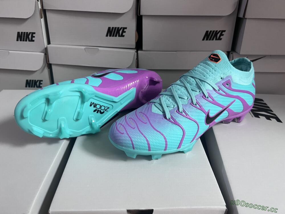 Men's Nike Air Zoom Mercurial Vapor 15 Elite FG Firm Ground Low-Tops Football Boots - Jade/Purple/Black