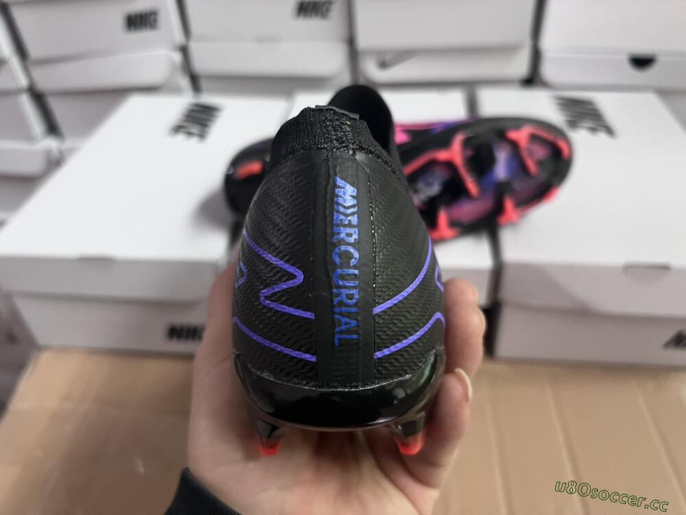 Unisex Nike Air Zoom Mercurial Vapor 15 Elite FG Firm Ground Low-Tops Football Boots - Black/Purple/Pink