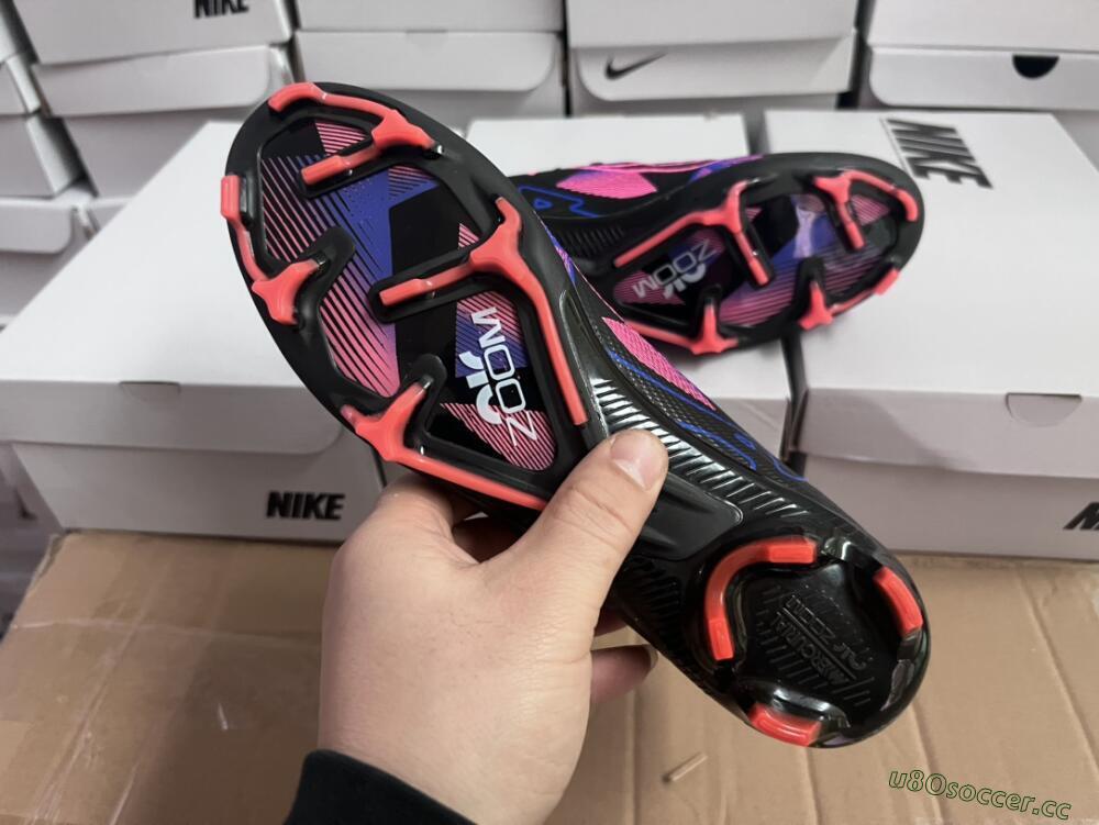 Unisex Nike Air Zoom Mercurial Vapor 15 Elite FG Firm Ground Low-Tops Football Boots - Black/Purple/Pink