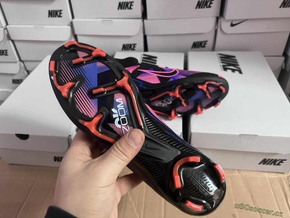 Unisex Nike Air Zoom Mercurial Superfly 9 Elite FG Firm Ground High-Tops Football Boots - Black/Purple/Pink