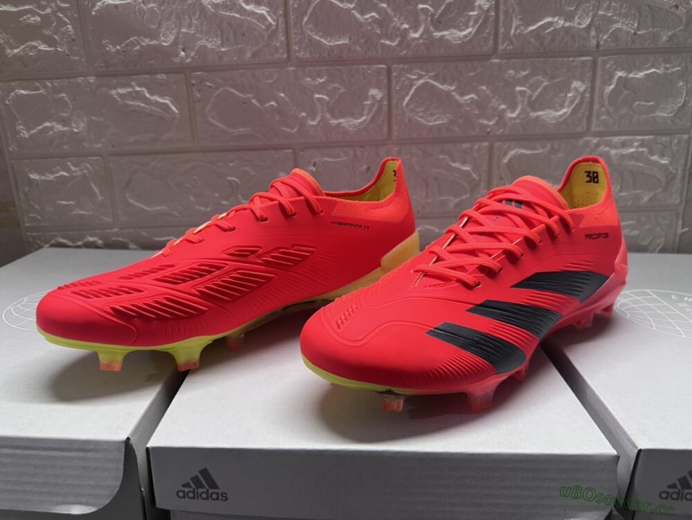 Men's Adidas Predator Accuracy.1 FG Firm Ground Low-Tops Football Boots - Red/Black/Blue