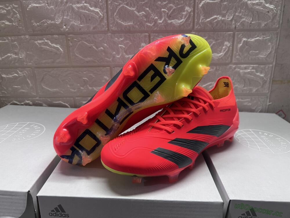 Men's Adidas Predator Accuracy.1 FG Firm Ground Low-Tops Football Boots - Red/Black/Blue