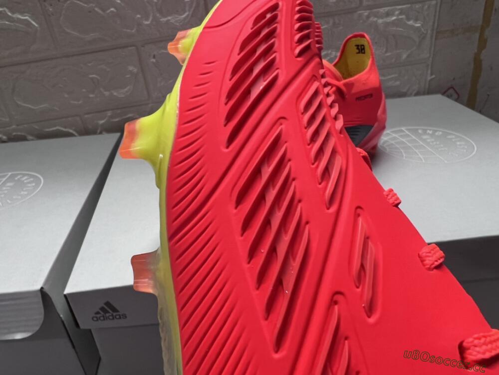 Men's Adidas Predator Accuracy.1 FG Firm Ground Low-Tops Football Boots - Red/Black/Blue