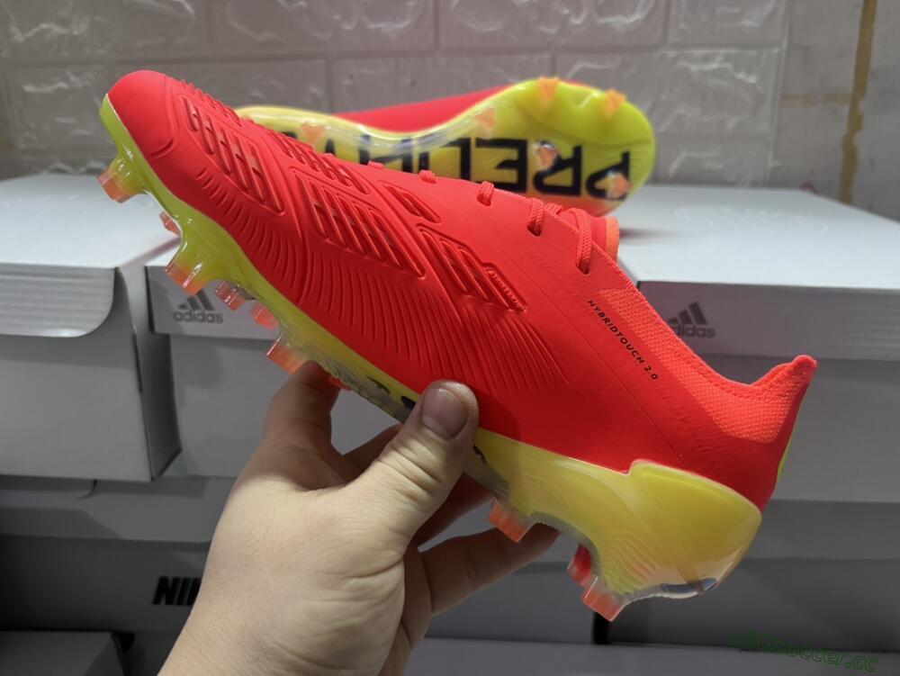 Men's Adidas Predator Accuracy.1 FG Firm Ground Low-Tops Football Boots - Red/Black/Blue