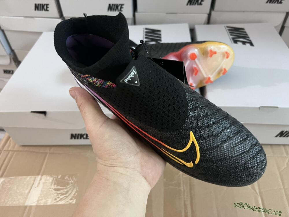 Unisex Nike Phantom GX Elite FG Firm Ground High-Tops Football Boots - Black/Yellow/Orange/Purple