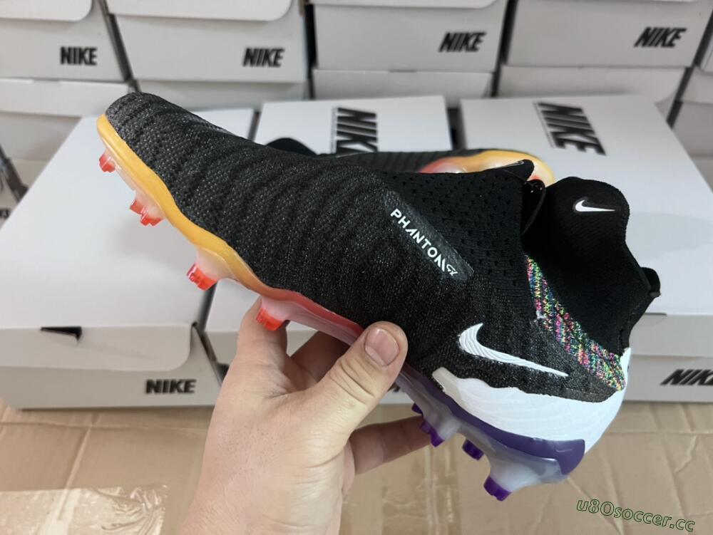 Unisex Nike Phantom GX Elite FG Firm Ground High-Tops Football Boots - Black/Yellow/Orange/Purple