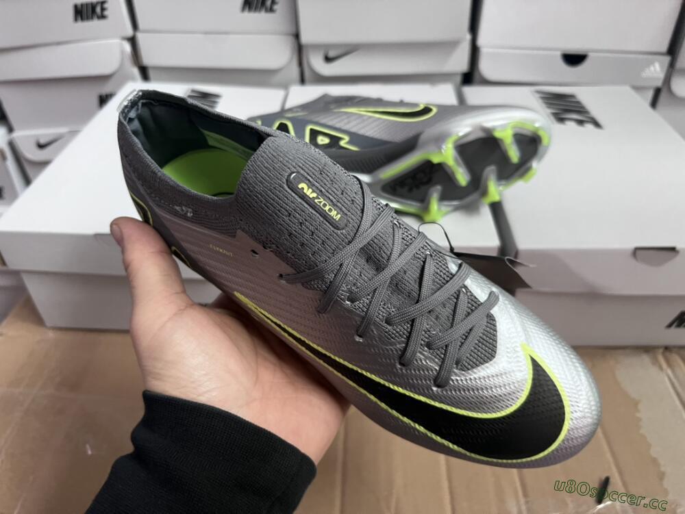 Men's Nike Air Zoom Mercurial Vapor 15 Elite FG Firm Ground Low-Tops Football Boots - Silver/Black/Yellow