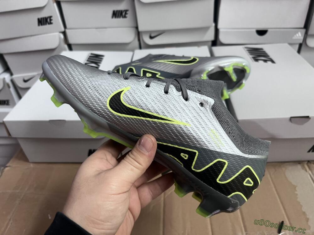 Men's Nike Air Zoom Mercurial Vapor 15 Elite FG Firm Ground Low-Tops Football Boots - Silver/Black/Yellow