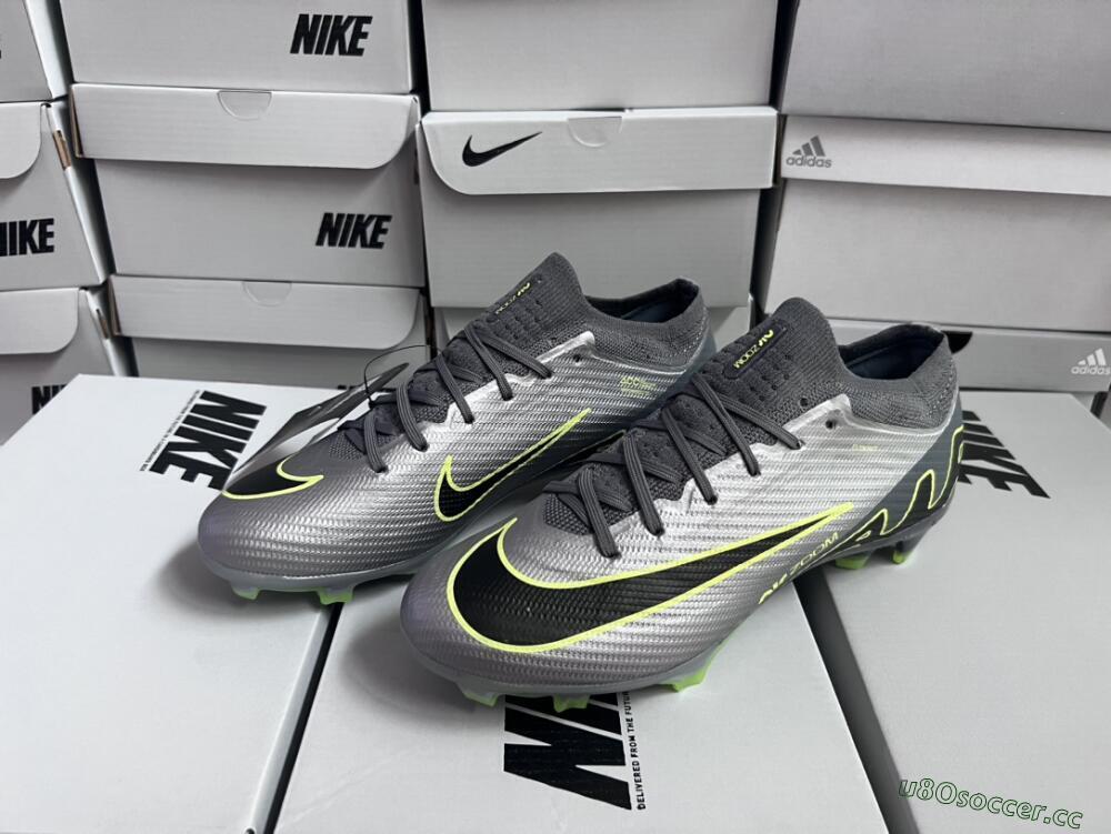 Men's Nike Air Zoom Mercurial Vapor 15 Elite FG Firm Ground Low-Tops Football Boots - Silver/Black/Yellow