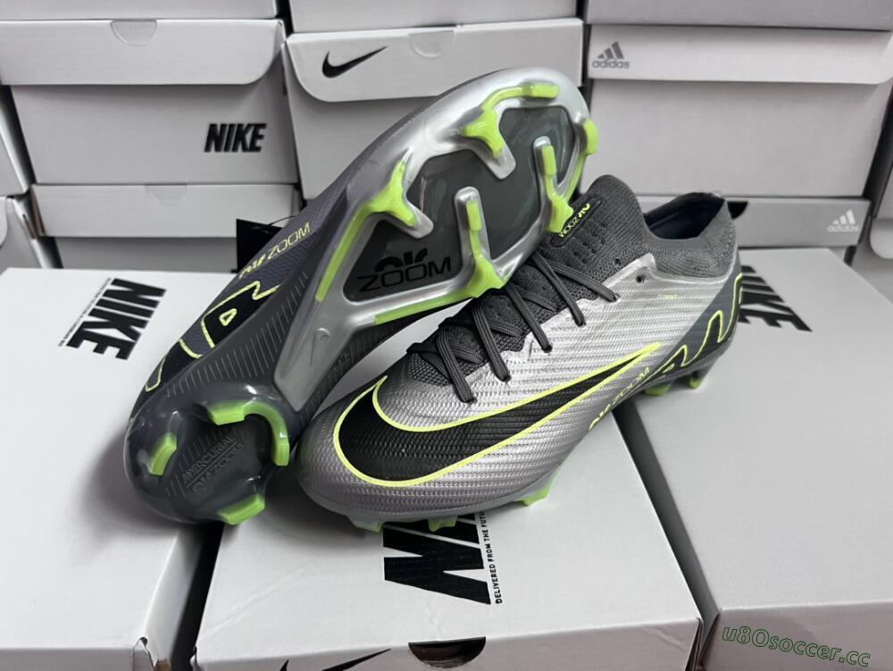 Men's Nike Air Zoom Mercurial Vapor 15 Elite FG Firm Ground Low-Tops Football Boots - Silver/Black/Yellow