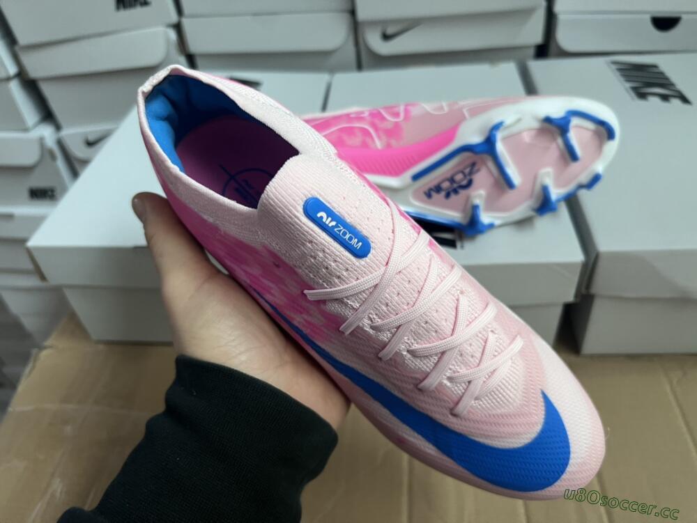 Unisex Nike Air Zoom Mercurial Vapor 15 Elite FG Firm Ground Low-Tops Football Boots - Beige/Pink/Blue