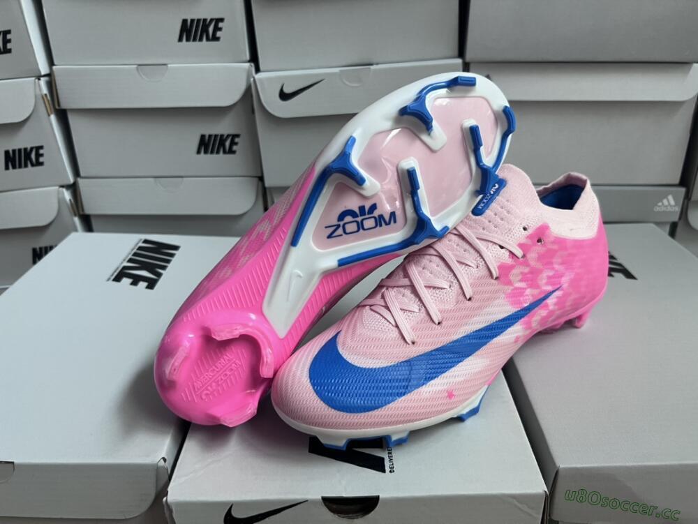 Unisex Nike Air Zoom Mercurial Vapor 15 Elite FG Firm Ground Low-Tops Football Boots - Beige/Pink/Blue