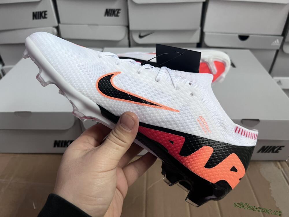 Unisex Nike Air Zoom Mercurial Vapor 15 Elite FG Firm Ground Low-Tops Football Boots - White/Orange/Black