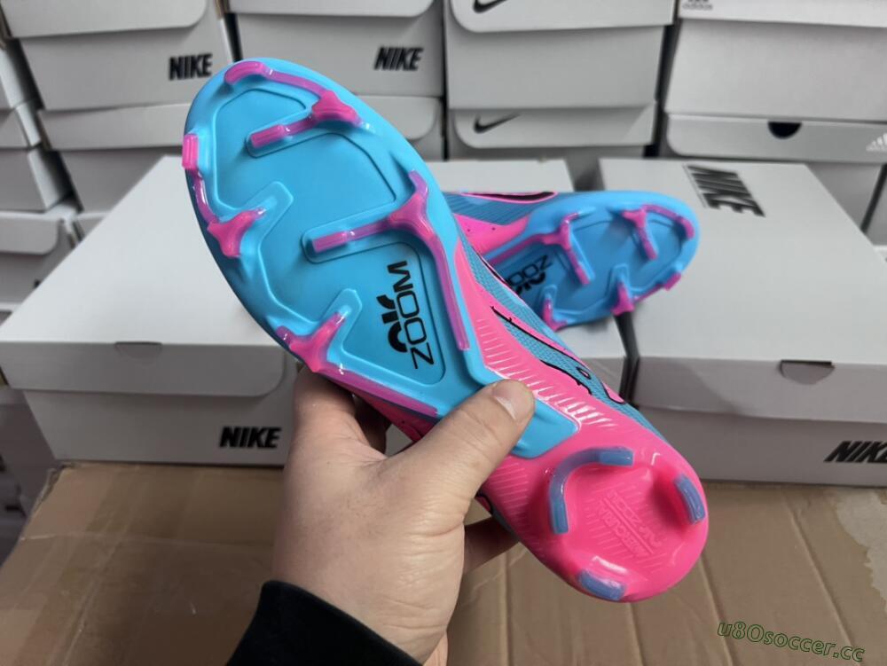 Unisex Nike Air Zoom Mercurial Superfly 9 Elite FG Firm Ground High-Tops Football Boots - Blue/Pink/Black