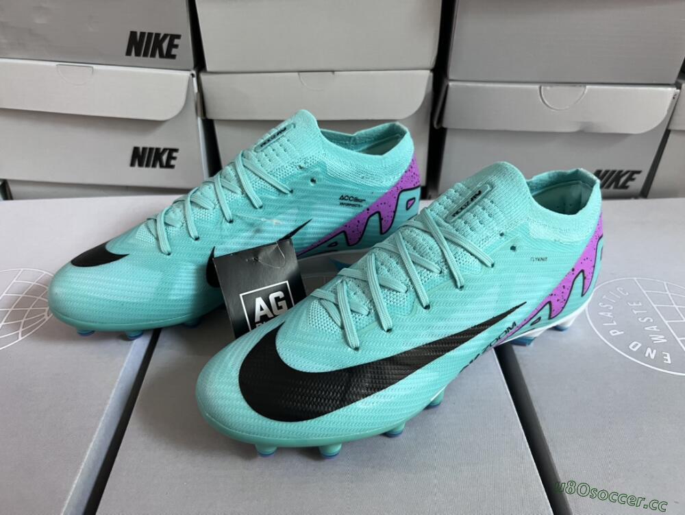 Unisex Nike Air Zoom Mercurial Vapor 15 Elite AG Artificial Grass Low-Tops Football Boots - Jade/Purple/Black