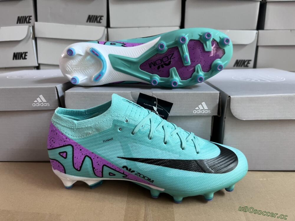 Unisex Nike Air Zoom Mercurial Vapor 15 Elite AG Artificial Grass Low-Tops Football Boots - Jade/Purple/Black