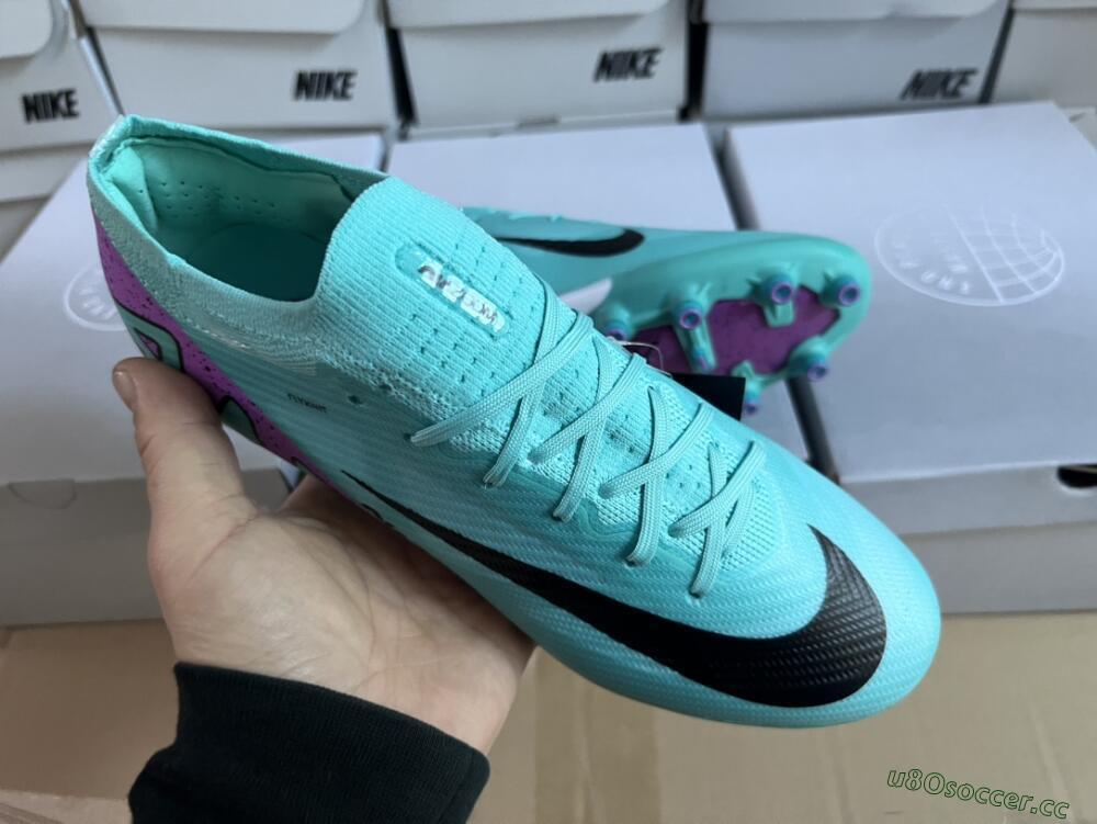 Unisex Nike Air Zoom Mercurial Vapor 15 Elite AG Artificial Grass Low-Tops Football Boots - Jade/Purple/Black
