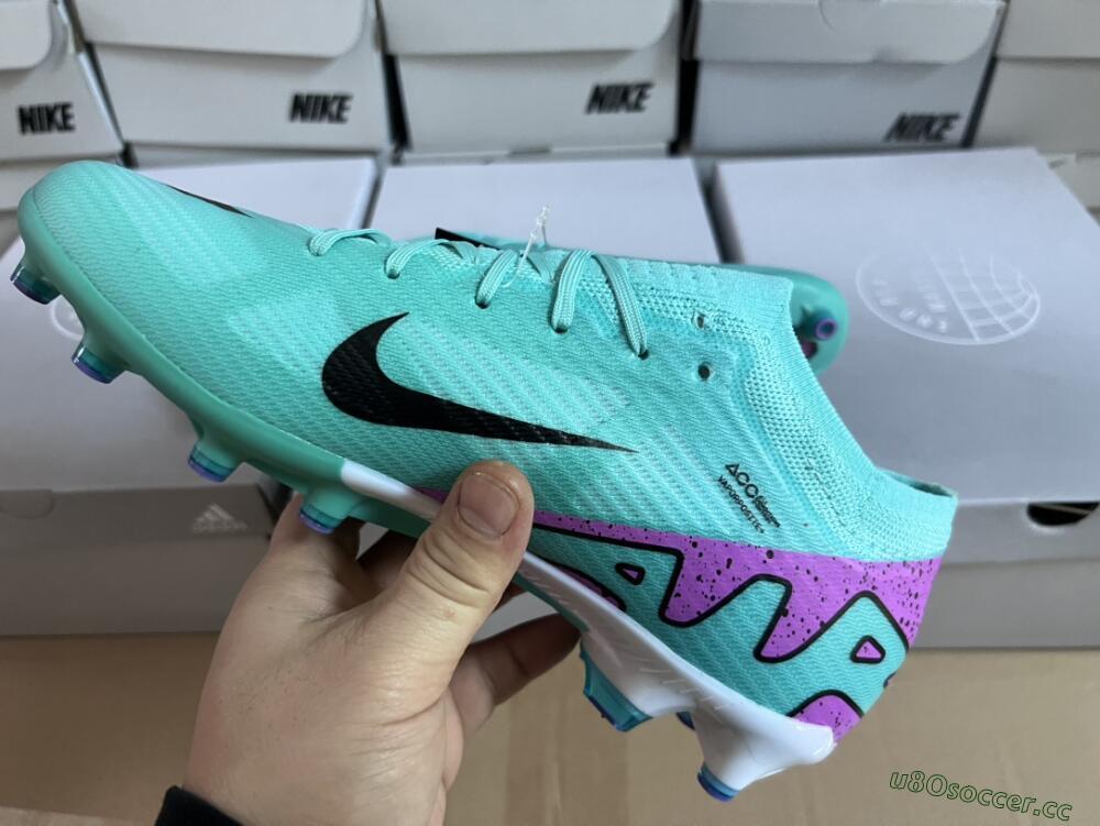 Unisex Nike Air Zoom Mercurial Vapor 15 Elite AG Artificial Grass Low-Tops Football Boots - Jade/Purple/Black