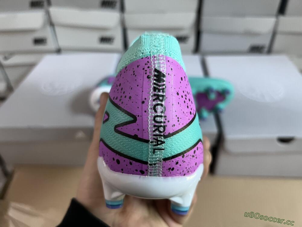 Unisex Nike Air Zoom Mercurial Vapor 15 Elite AG Artificial Grass Low-Tops Football Boots - Jade/Purple/Black