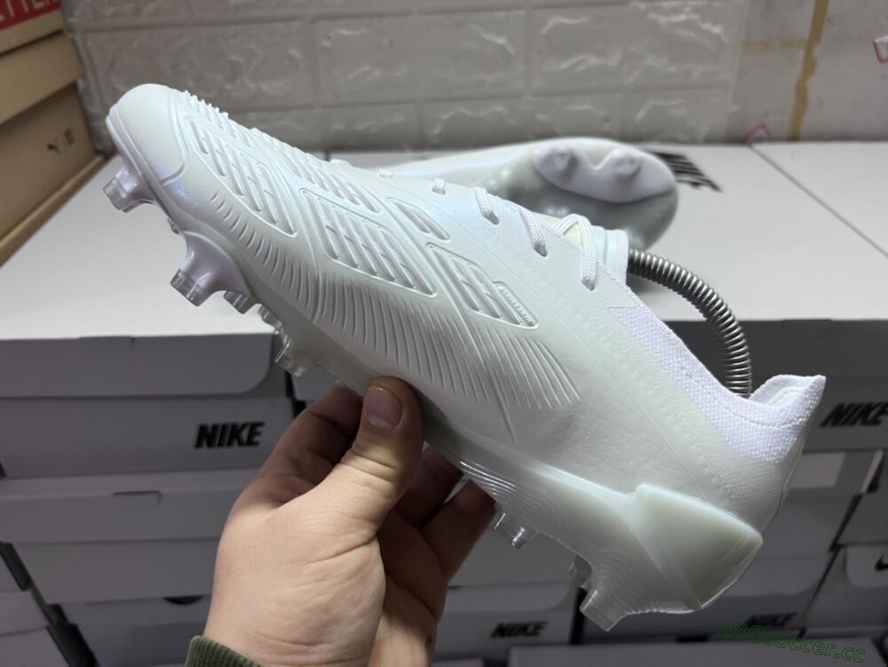 Men's Adidas Predator Accuracy.1 FG Firm Ground Low-Tops Football Boots - White/Beige