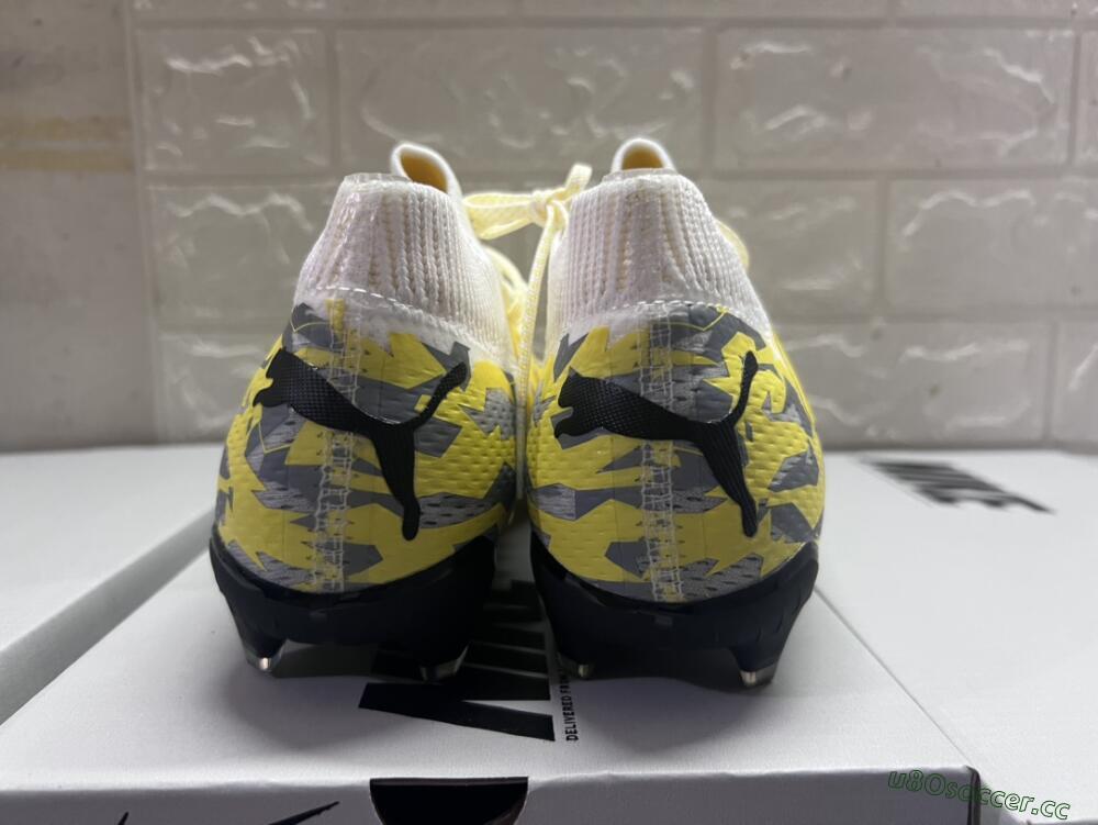 Men's Puma Future Ultimate FG Firm Ground Low-Tops Football Boots - Yellow/White/Grey