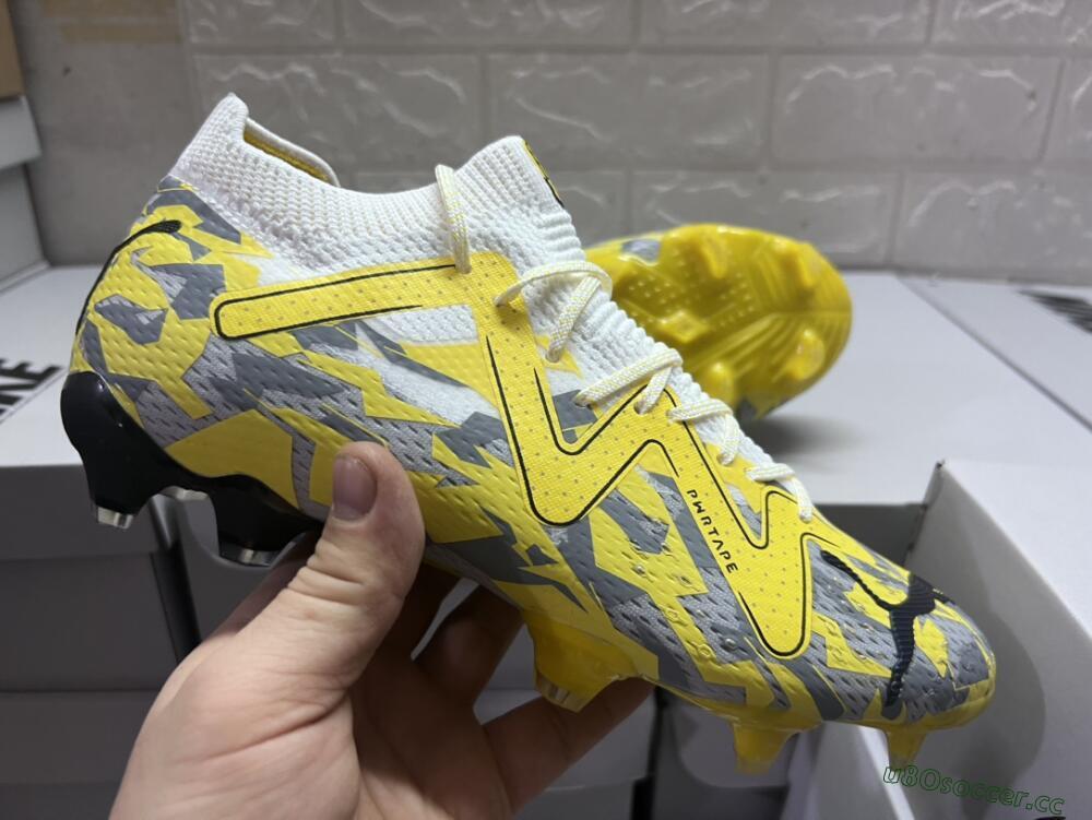 Men's Puma Future Ultimate FG Firm Ground Low-Tops Football Boots - Yellow/White/Grey